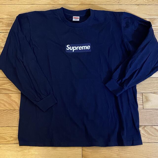 メンズ美品 Supreme Box Logo L/S Tee Navy M