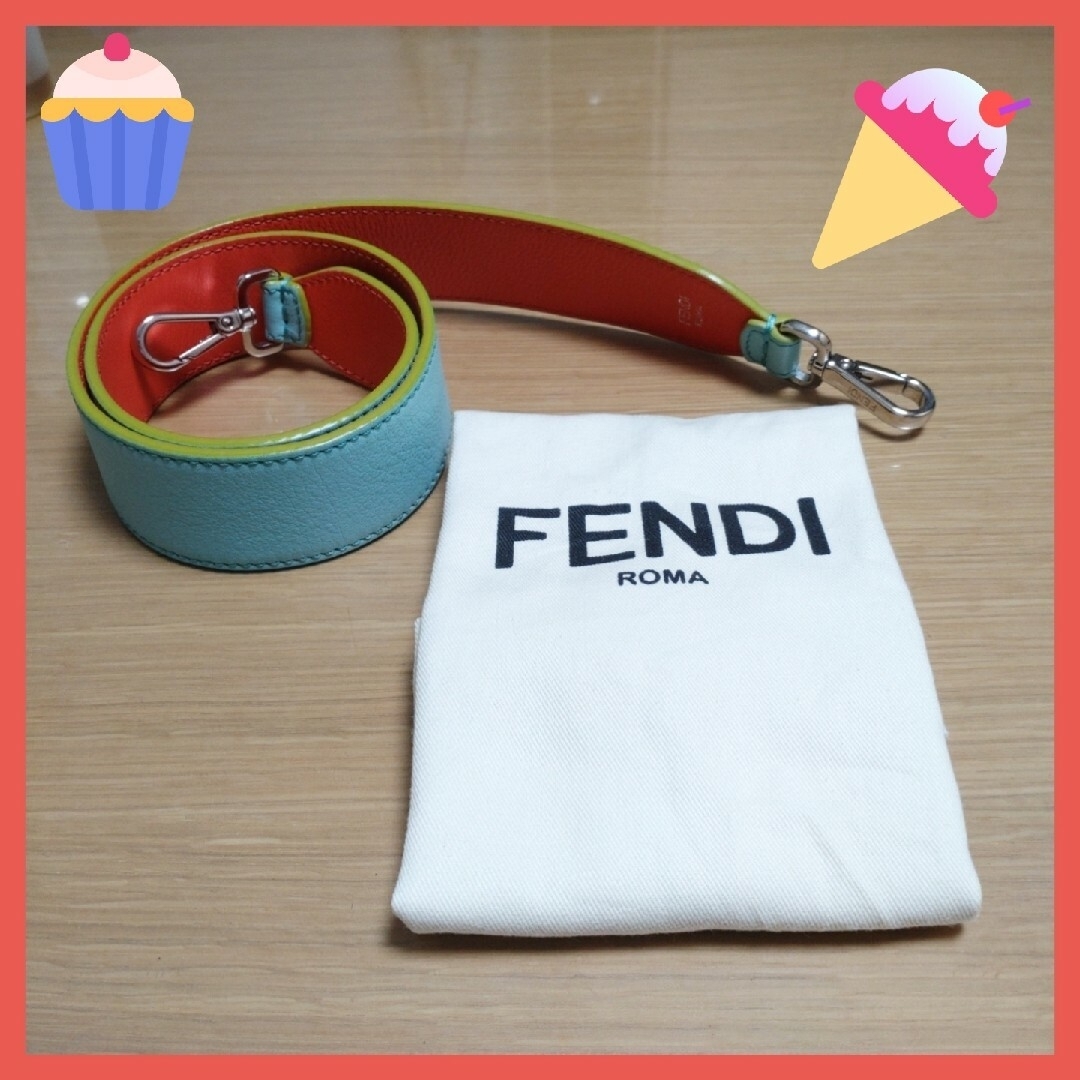 美品♦FENDI ♦ストラップユー  ライトブルーサイズ長さ90cm幅4cm