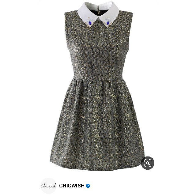 Chicwish(シックウィッシュ)のCHICWISHSleeveless Tweed Dress レディースのワンピース(ミニワンピース)の商品写真