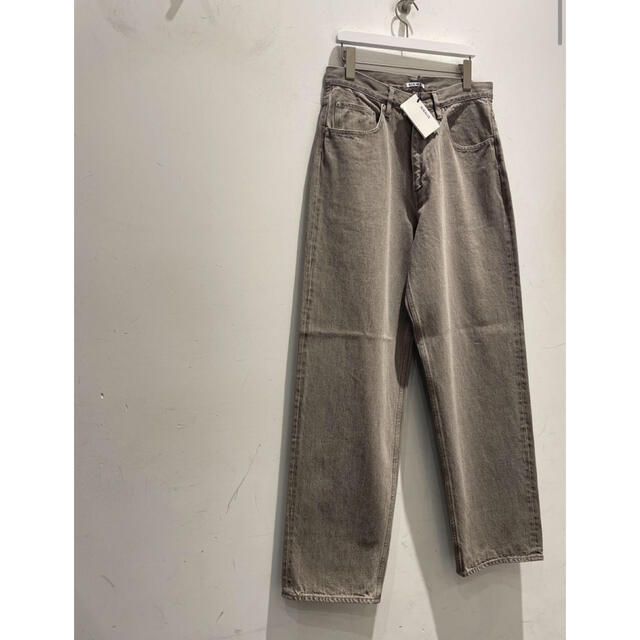 30 AURALEE 22ss ハードツイストデニムワイドパンツ ブラウン-