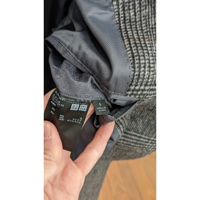 UNIQLO(ユニクロ)の極美品　ユニクロ　グレー　カシミヤ　チェスターコート　sサイズ メンズのジャケット/アウター(チェスターコート)の商品写真