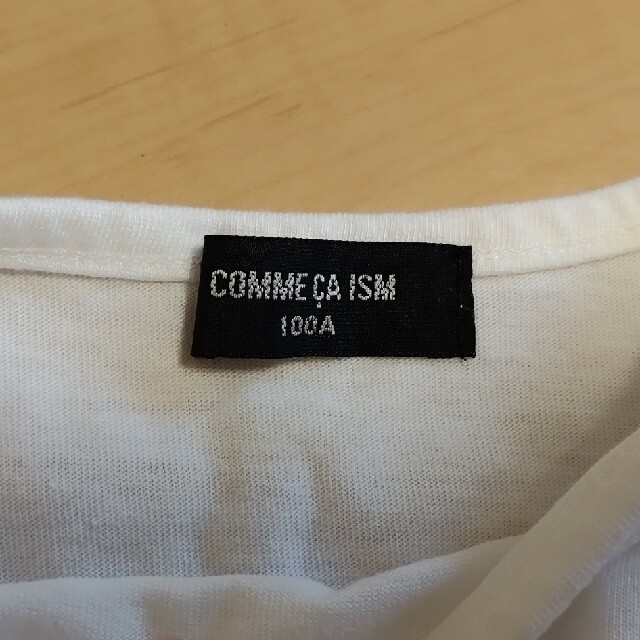 COMME CA ISM(コムサイズム)のホワイトTシャツ　100センチ キッズ/ベビー/マタニティのキッズ服女の子用(90cm~)(Tシャツ/カットソー)の商品写真
