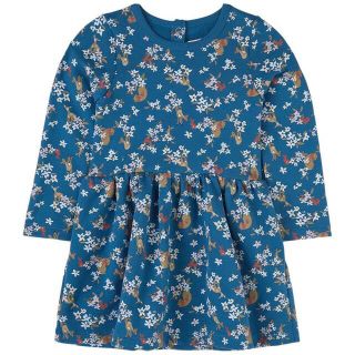 プチバトー(PETIT BATEAU)のPETIT BATEAU プチバトー スウェットプリント長袖ワンピース 5ans(ワンピース)