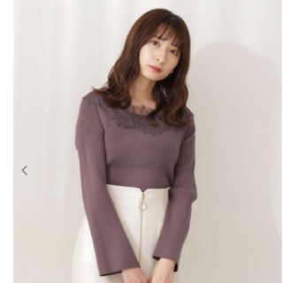 プロポーションボディドレッシング(PROPORTION BODY DRESSING)の5日までお正月価格！今季商品　デコルテレースニット(ニット/セーター)