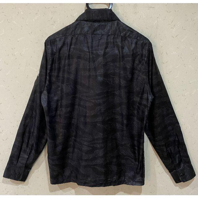 袖丈約62cm＊クライミ－ タイガーカモ柄 迷彩 ナイロン ワークシャツ M