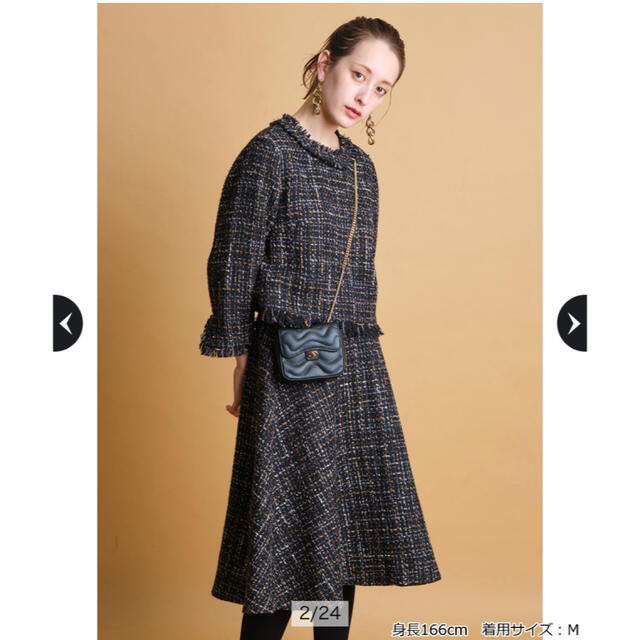 JUSGLITTY(ジャスグリッティー)のArpege story♡ツイードフレアスカート レディースのスカート(ひざ丈スカート)の商品写真