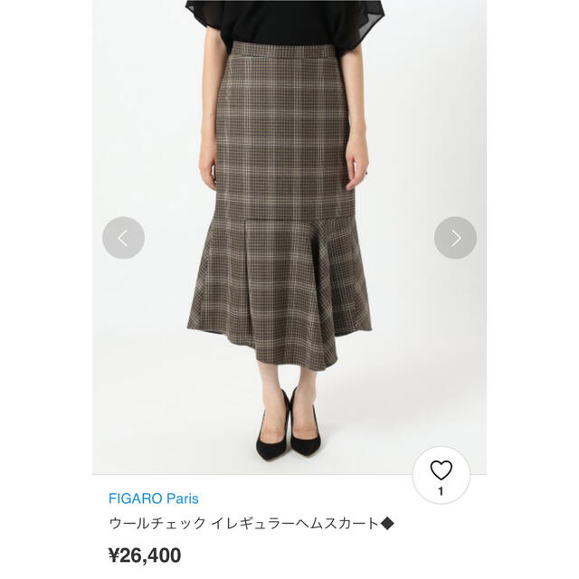 送料無料・半額 FIGARO PARIS サイズ36 スカート お花柄 ひざ丈スカート