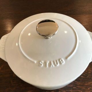 ストウブ(STAUB)のほぼ新品 ストウブ ラ ココット デ ゴハン M ピュアホワイト(鍋/フライパン)