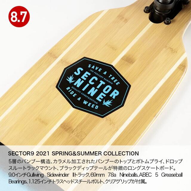 【中古美品】スケートボード　sector9 セクターナイン スポーツ/アウトドアのスポーツ/アウトドア その他(スケートボード)の商品写真