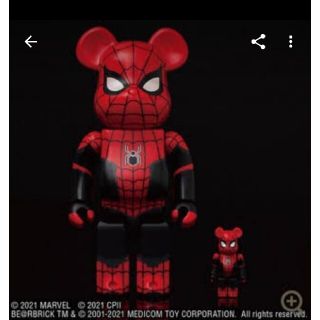 メディコムトイ(MEDICOM TOY)のBE@RBRICK SPIDERMAN UPGRADED SUIT　ムビチケ付き(キャラクターグッズ)