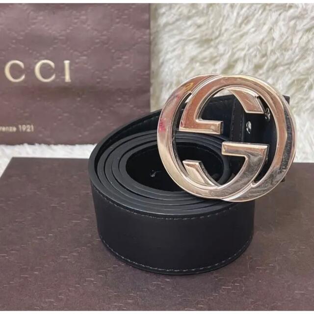 年始特価 人気モデル GUCCI ベルト インターロッキング GG シルバー | フリマアプリ ラクマ