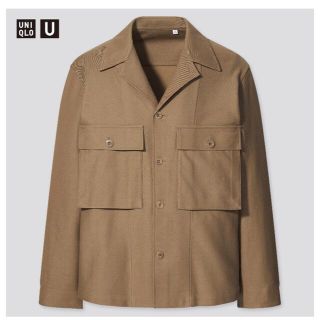 ユニクロ(UNIQLO)のユニクロ　ジャージーシャツジャケット　ブラウン　Sサイズ(シャツ)