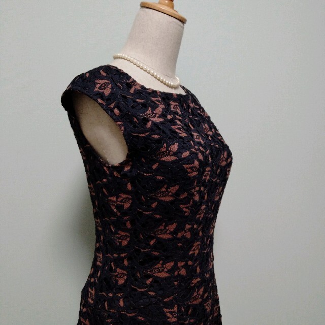 美シルエット】アナイ 総刺繍 フレアワンピース Aライン フレンチ