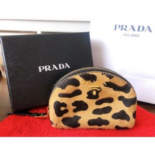 プラダ(PRADA)の【3/29迄限定値下げ★】PRADA   レオパード　ミニ財布　ポーチ(財布)