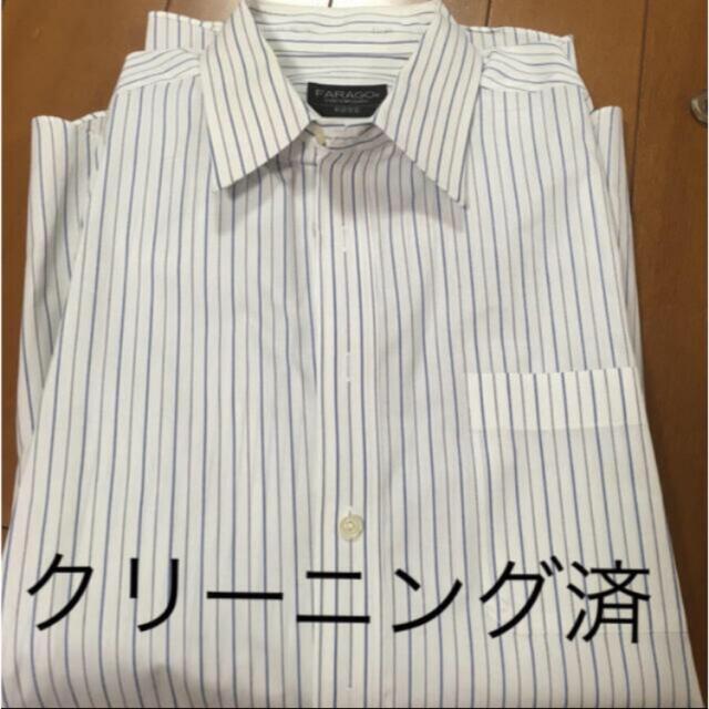【クリーニング済】ワイシャツ カッターシャツ ストライプ シャツ 長袖 形状安定 メンズのトップス(シャツ)の商品写真