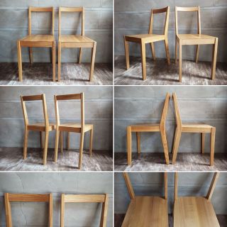 「【美品2脚セット】MUJI 無印良品 タモ材 ダイニングチェア 」に
