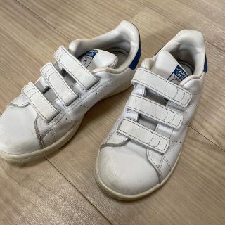 アディダス(adidas)のスタンスミス　adidas キッズ　白　青　19センチ(スニーカー)