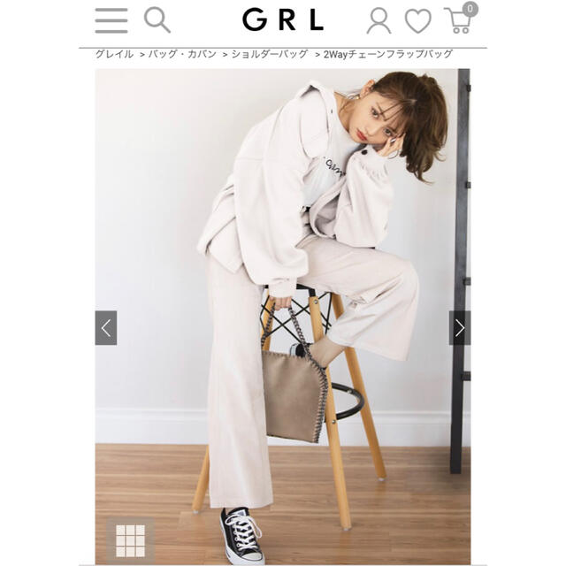 GRL(グレイル)の2Wayチェーンフラップバッグ　ベージュ レディースのバッグ(ショルダーバッグ)の商品写真