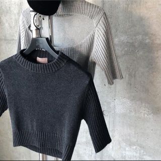 Back Eye Open Knit / JUEMI(カットソー(半袖/袖なし))