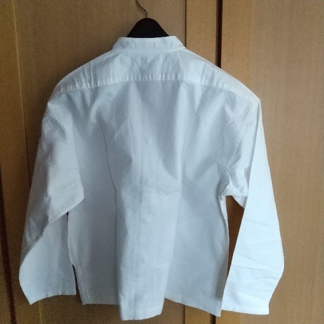 MUJI (無印良品) 無印良品 洗いざらしオックス スタンドカラーオーバーシャツの通販 by makio ⭐️無印良品MUJI 6分袖Aラインネックレースカットソー ホワイト白⭐️