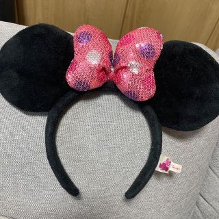 ディズニー(Disney)のディズニー　スパンコール ミニーマウスカチューシャ　かわいい　ピンク  紫　(カチューシャ)