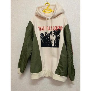 ジュエティ(jouetie)のjouetie MA-1スリーブHOODIE（オフホワイト）(パーカー)