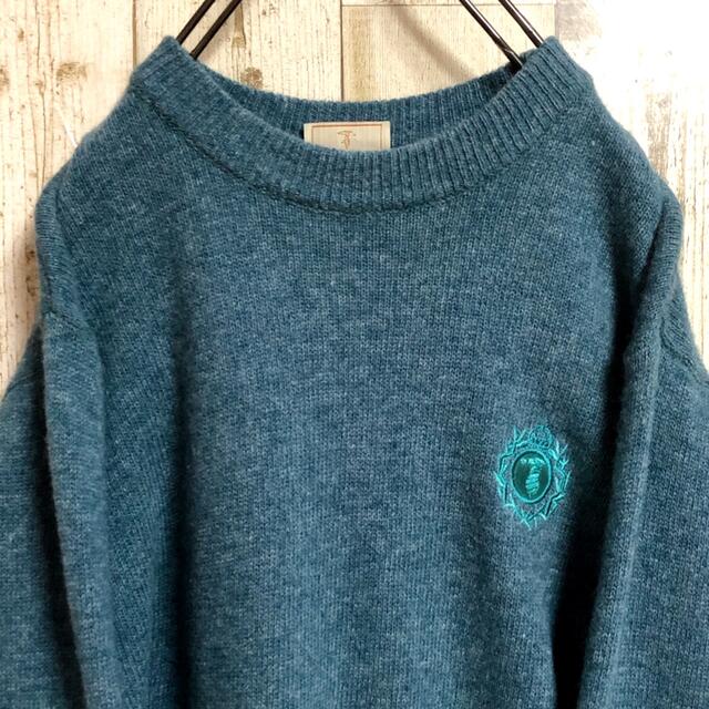 トラサルディ レアカラー ワンポイント ロゴ刺繍 ニット/セーター