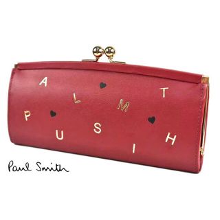 【新品】ポールスミス Paul Smith がま口長財布 レッド レターズ