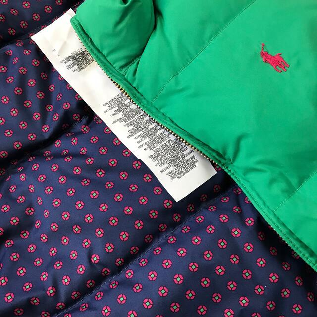 【新品】ポロラルフローレン Polo ダウン ベスト ガールズ リバーシブル 緑