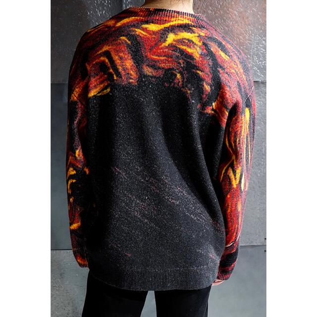 RAF SIMONS(ラフシモンズ)のNAMACHEKO- GLADYS SWEATER RED PRINT  未使用 メンズのトップス(ニット/セーター)の商品写真