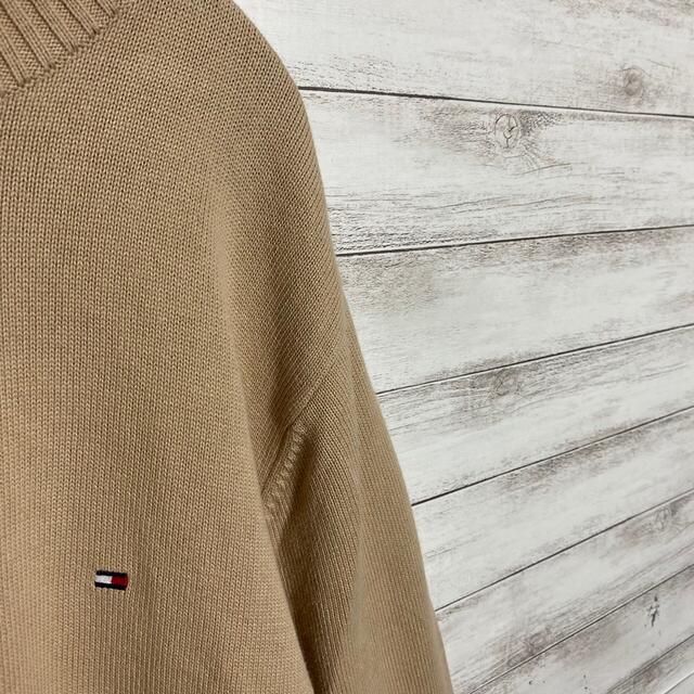 TOMMY HILFIGER(トミーヒルフィガー)の【アースカラー】トミーヒルフィガー☆刺繍ワンポイントハーフジップコットンニット メンズのトップス(ニット/セーター)の商品写真