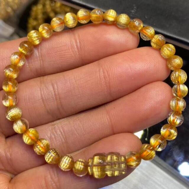 ⭐︎【天然】タイチンルチルクオーツ ブレスレット 5mm-silversky