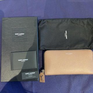 サンローラン(Saint Laurent)の【ほぼ新品】サンローラン　SAINT LAURENT 長財布　ピンク　ベージュ(財布)