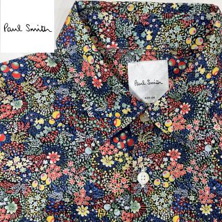 ポールスミス(Paul Smith)のポールスミス カッターシャツ 長袖 プリント フラワー 花柄 青系(シャツ)