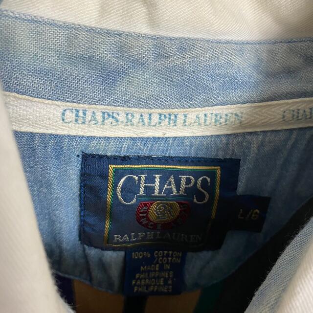 CHAPS(チャップス)の【希少デザイン】90sチャップスラルフローレン☆刺繍ロゴストライプラガーシャツ メンズのトップス(シャツ)の商品写真