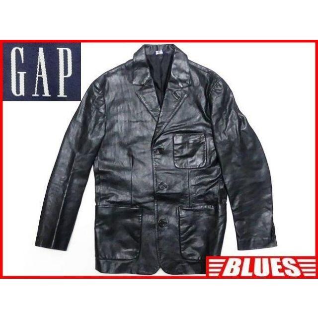 GAP(ギャップ)のギャップ メンズ レザー テーラードジャケット XS 黒 スーツ 本革 ブレザー メンズのジャケット/アウター(テーラードジャケット)の商品写真