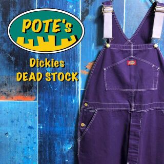 ディッキーズ(Dickies)の【デッドストック　ディッキーズ】後染めUSA製ロゴタグ入りオーバーオール 90s(サロペット/オーバーオール)