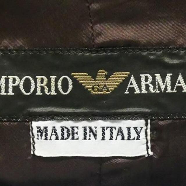 Emporio Armani(エンポリオアルマーニ)のイタリア製 アルマーニ メンズ レザー テーラードジャケット M位 茶 本革 メンズのジャケット/アウター(テーラードジャケット)の商品写真