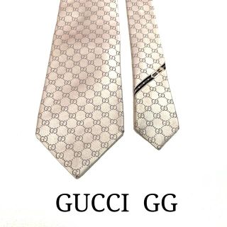 Gucci - ☆希少カラー☆グッチ GGモノグラム ネクタイ(シルバー／銀色 ...