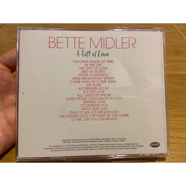 BETTE MIDLER A Gift of Love エンタメ/ホビーのCD(ポップス/ロック(洋楽))の商品写真