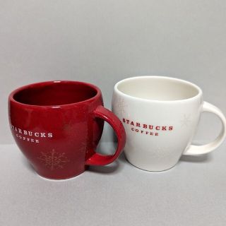 スターバックスコーヒー(Starbucks Coffee)のホリデーカラーマグ レッド&ホワイト セット スターバックスコーヒー マグカップ(グラス/カップ)