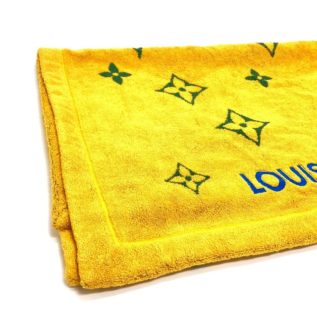 ルイヴィトン LOUIS VUITTON ブラジル建国500周年記念 カバ・ブラジル 付属 ビーチタオル タオル コットン イエロー×グリーン | des-heros.fr