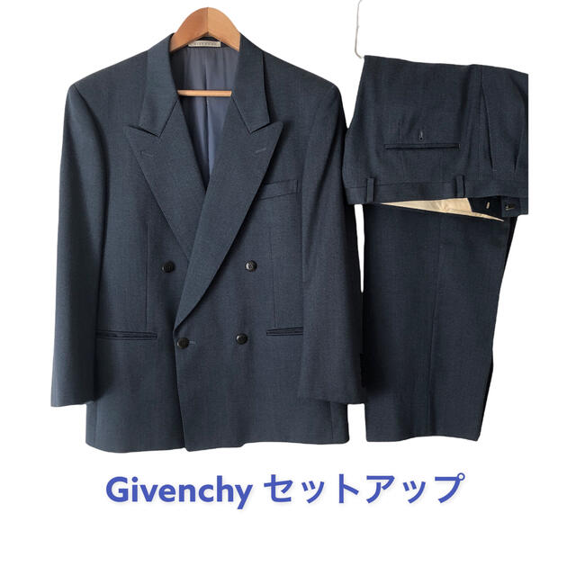 Vintage 希少GIVENCHY ダブルボタンセットアップスーツ菅田将暉濃紺-