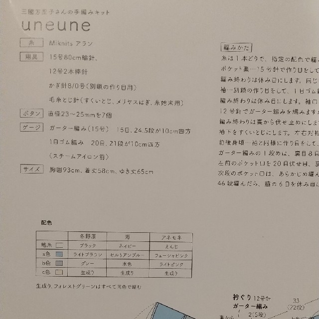 miknits uneune 編み図