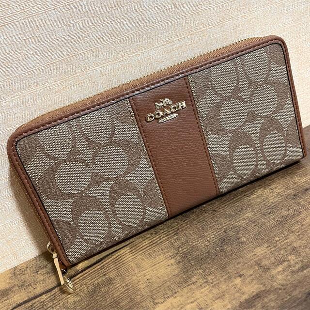 COACH(コーチ)の新品 COACH コーチ F52859 シグネチャー 長財布 財布 ブラウン レディースのファッション小物(財布)の商品写真