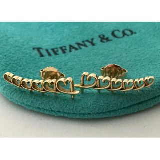 ティファニー(Tiffany & Co.)のTiffany K18YGラビングハートクライマーピアス美品(ピアス)