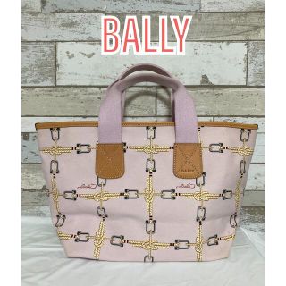 バリー(Bally)の【良品】BALLY バリー キャンバス×レザー ハンドバッグ トート ピンク(ハンドバッグ)