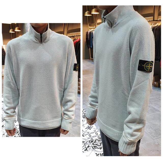 STONE ISLAND 19AW ショートジップ ハイネックニット