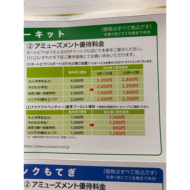 ホンダ(ホンダ)の☆ホンダ株主優待1枚☆送料無料 チケットの施設利用券(遊園地/テーマパーク)の商品写真