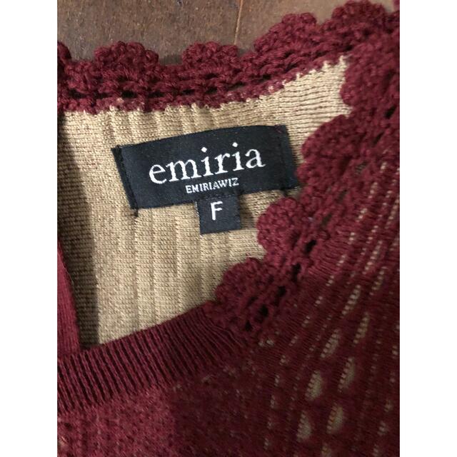 EmiriaWiz(エミリアウィズ)のエミリアウィズ 💓 透かし編みバイカラーニットワンピース レディースのワンピース(ひざ丈ワンピース)の商品写真